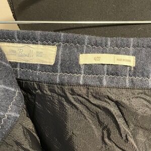 Pinrell Workwear Blue Wool Blend Mini Striped Lined Skirt Zipper